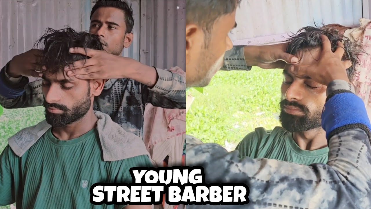 Indian Barber,Young Barber Good Massage Given Restoration Head,Body,Neck,Hand,Eye Massage Satisfing😴
