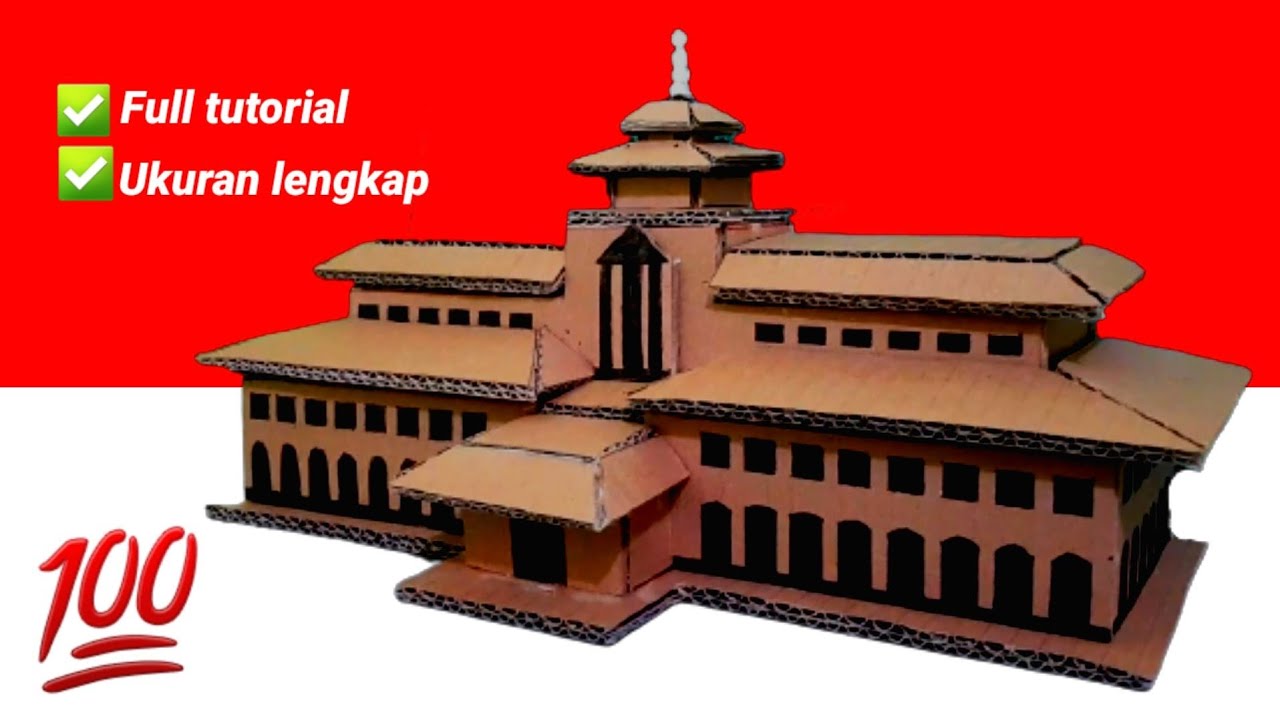Cara membuat gedung sate dari kardus | how to make a building out of cardboard