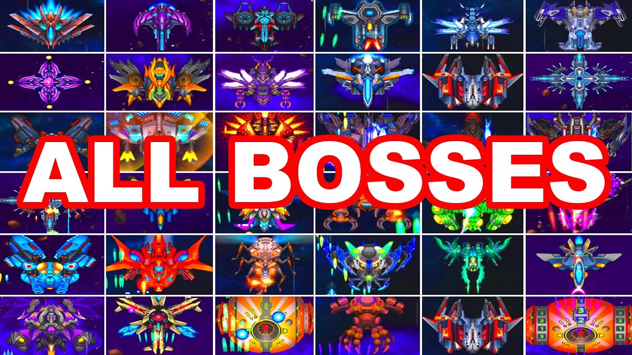 Galaxy Sky Shooting - All Bosses | Beating ALL BOSSES