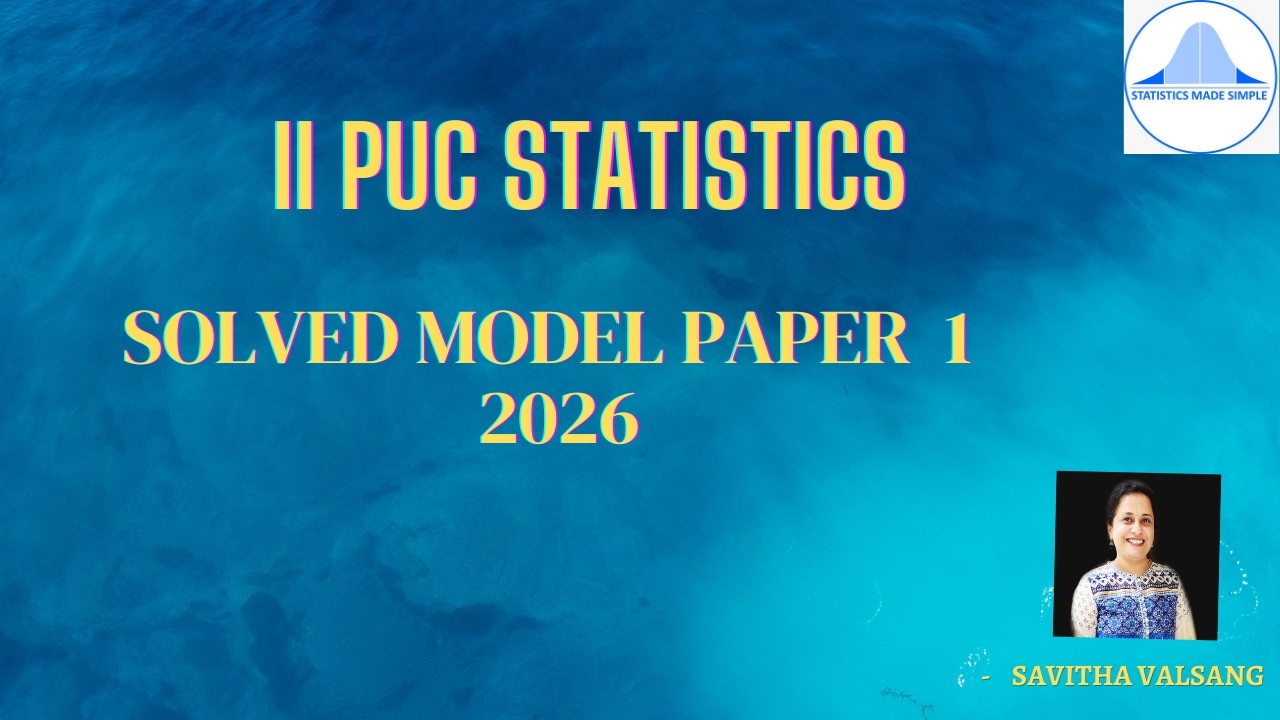KSEAB SOLVED STATISTICS II PUC MODEL QUESTION PAPER 1