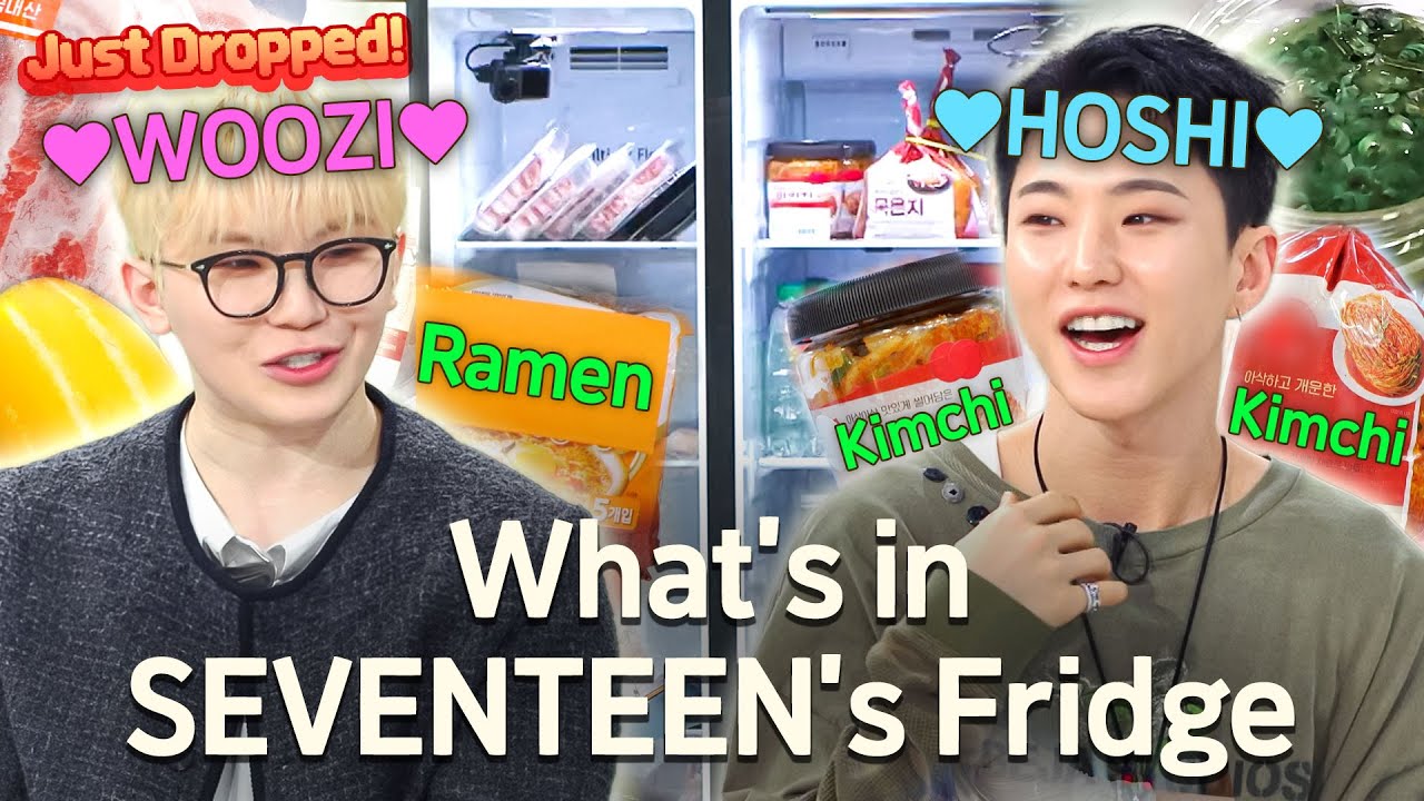 Kimchi Ambassador 💖 Big Eater 🤣 What's In SEVENTEEN HOSHI & WOOZI's Fridge? | Chef & My Fridge