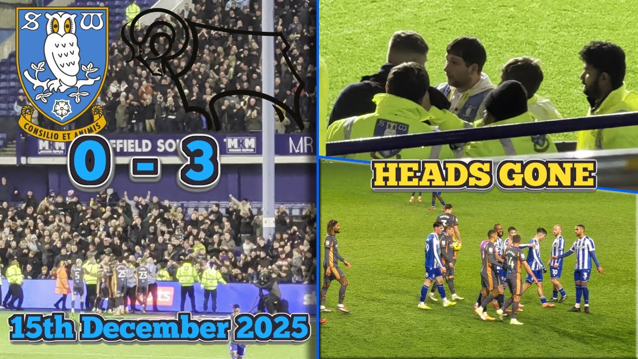 Wild LIMBS in the away end as Wednesday IMPLODE | SWFC vs Derby | 15th Dec 2025 #swfc #dcfc #wawaw