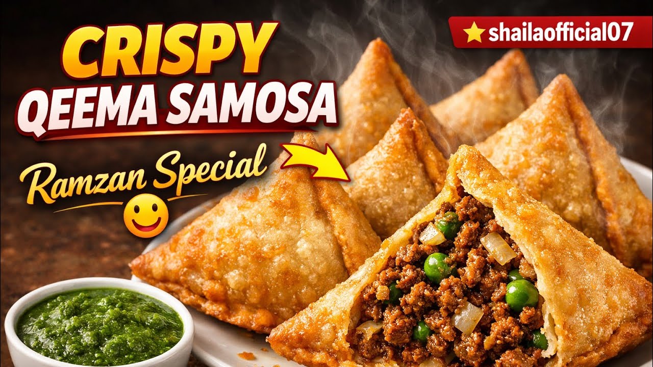 Crispy qeema samosa 