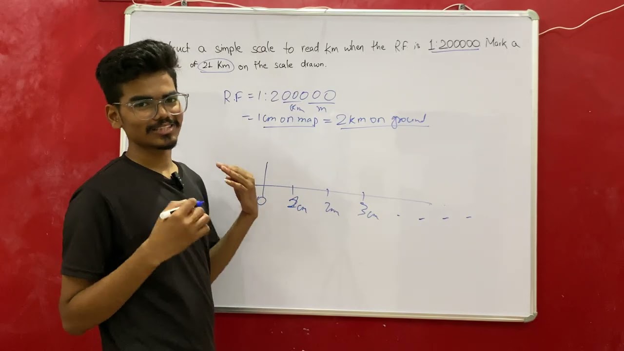 21 Km on simple scale with RF = 1:200000 | Geography Lab