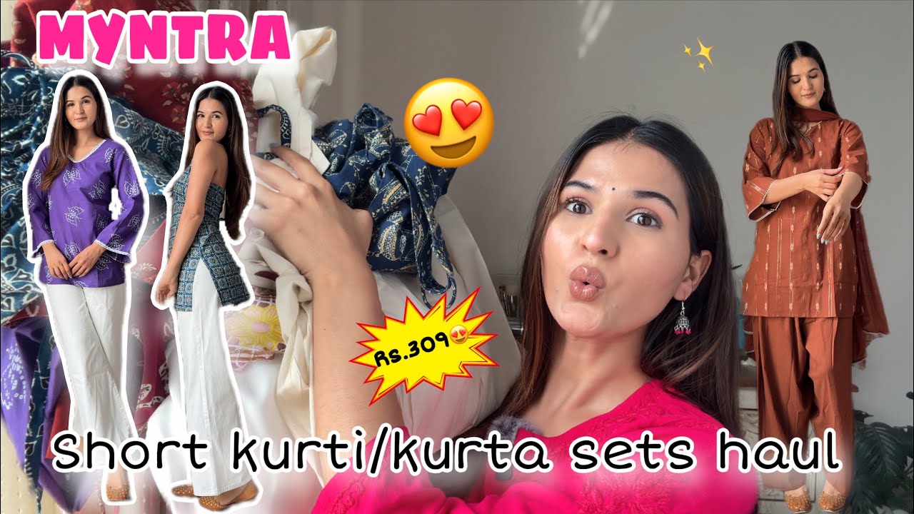 Распродажа коротких комплектов курти/курта от MYNTRA 😍 | Свати Рати #myntra #kurtaset #trending