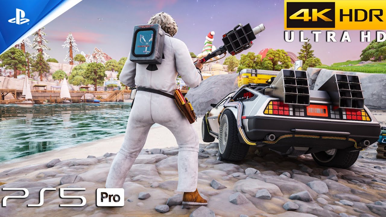 Fortnite (PS5 Pro) 4K 120FPS HDR Gameplay | Doc Brown (Back to the Future)