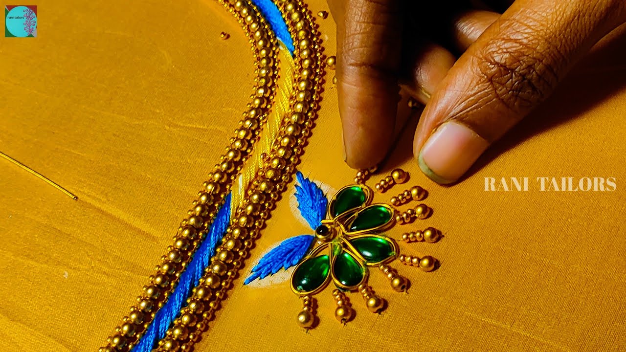 simple and elegant thread work design using normal needle