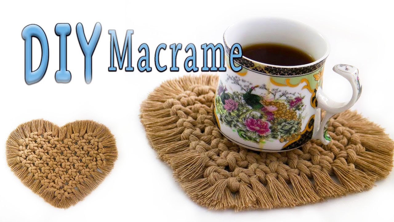 Makrome Kalp Bardak Altlığı Nasıl Yapılır ? #360🧶🧡