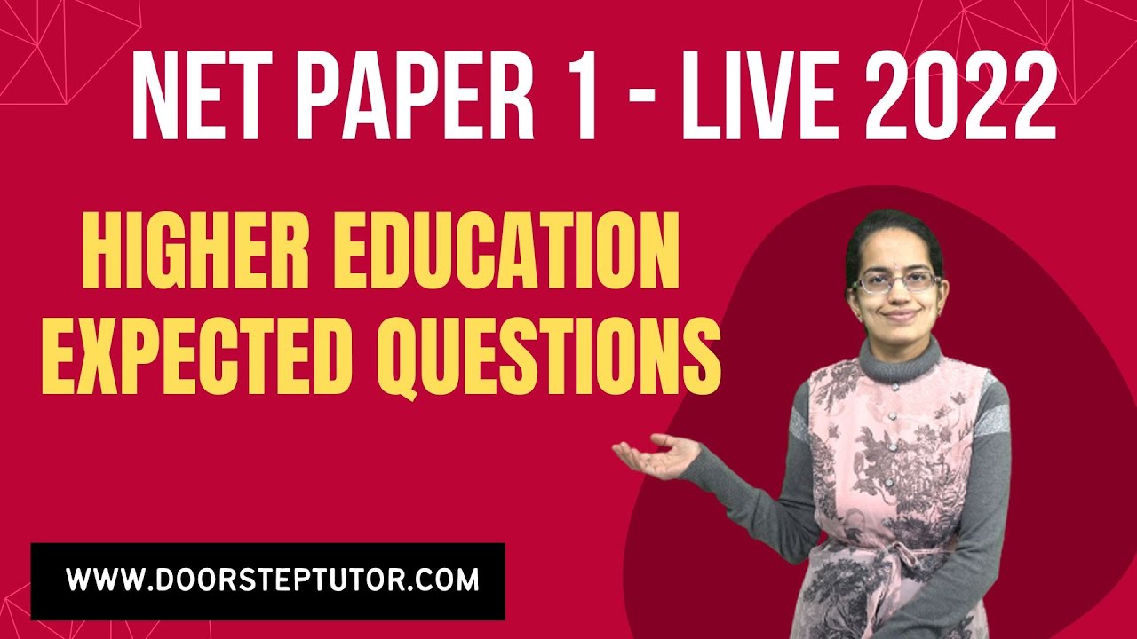 Live NET Paper 1 - 10 Most Expected Questions 2022 - Higher Education| NTA NET | Dr. Manishika Jain