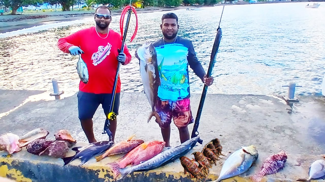 Exploring Tobago water's | diving for food | catch Clean and Cook | #trinbago 