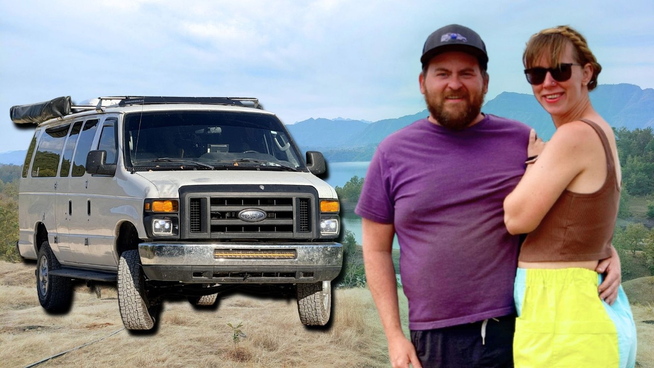 Off-grid camping in our DIY camper van over the mountains