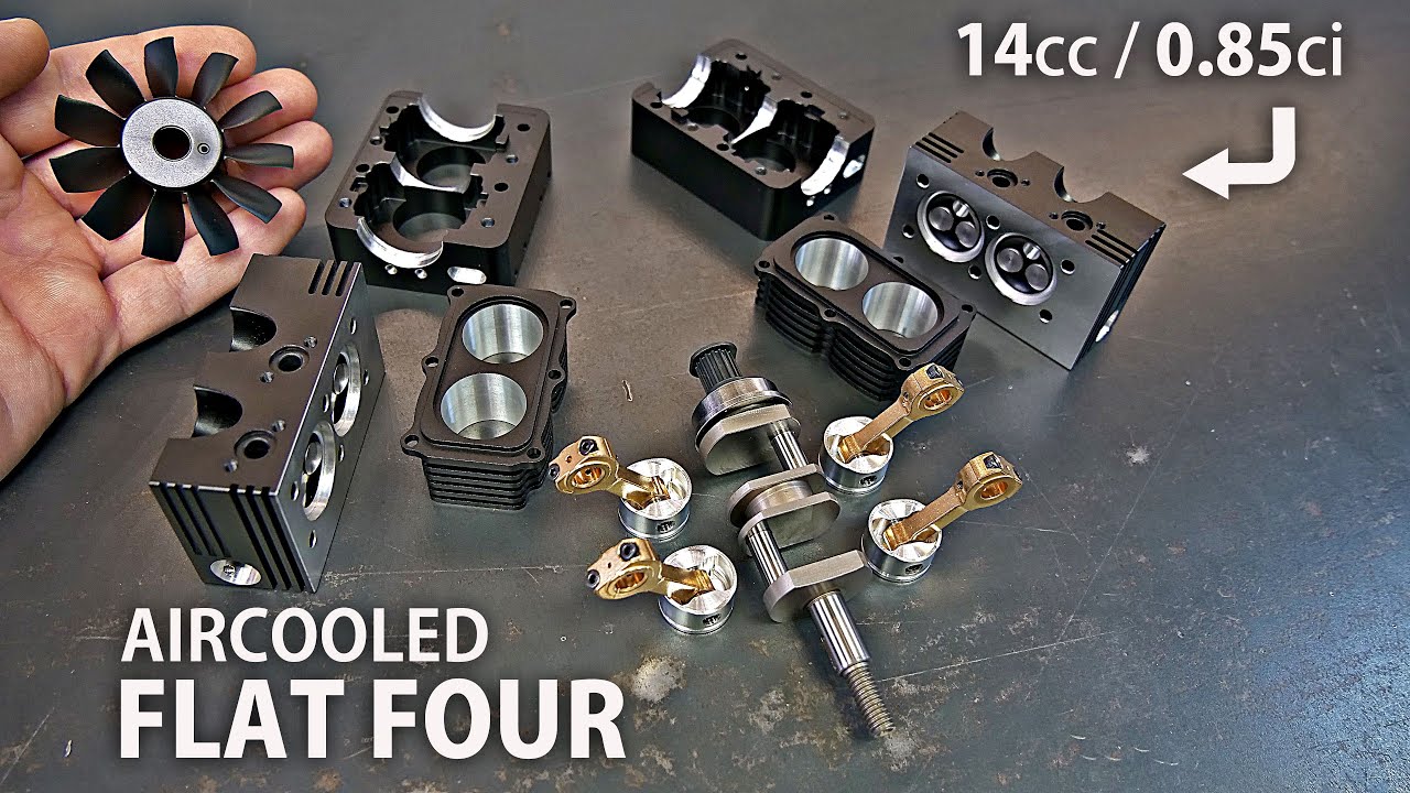 Miniature Flat FOUR Nitro Engine - Assembling & Testing!