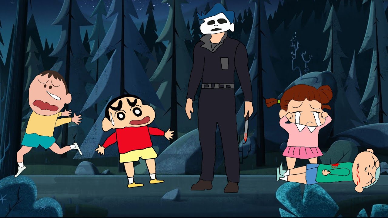 Kazama became serial killer 😰 | shinchan vs michael myers 😱 | shinchan playing dead by daylight 😂🔥