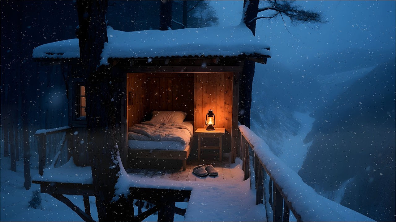 It’s Late. Stay in This Quiet Snowy Cabin ❄️ 3 Hour Deep Sleep ambient Music