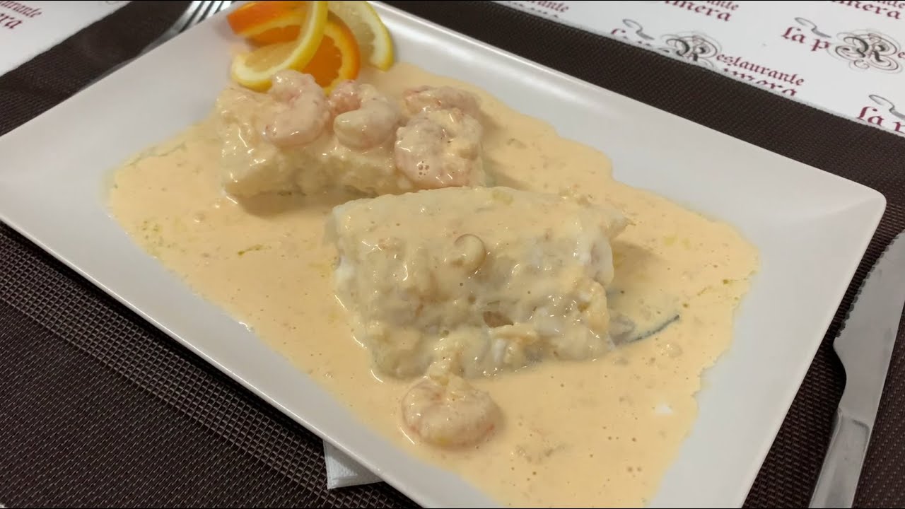 Bacalao en crema de Gambas por Restaurante La Primera