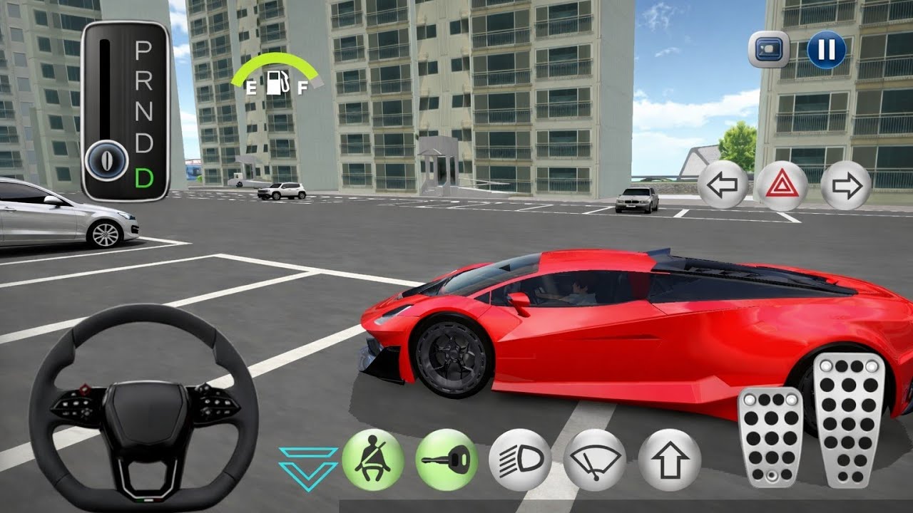 New Red Lamborghini Parking in super mall- 3D Driving Class - 3D Driving Class Game - Car Game