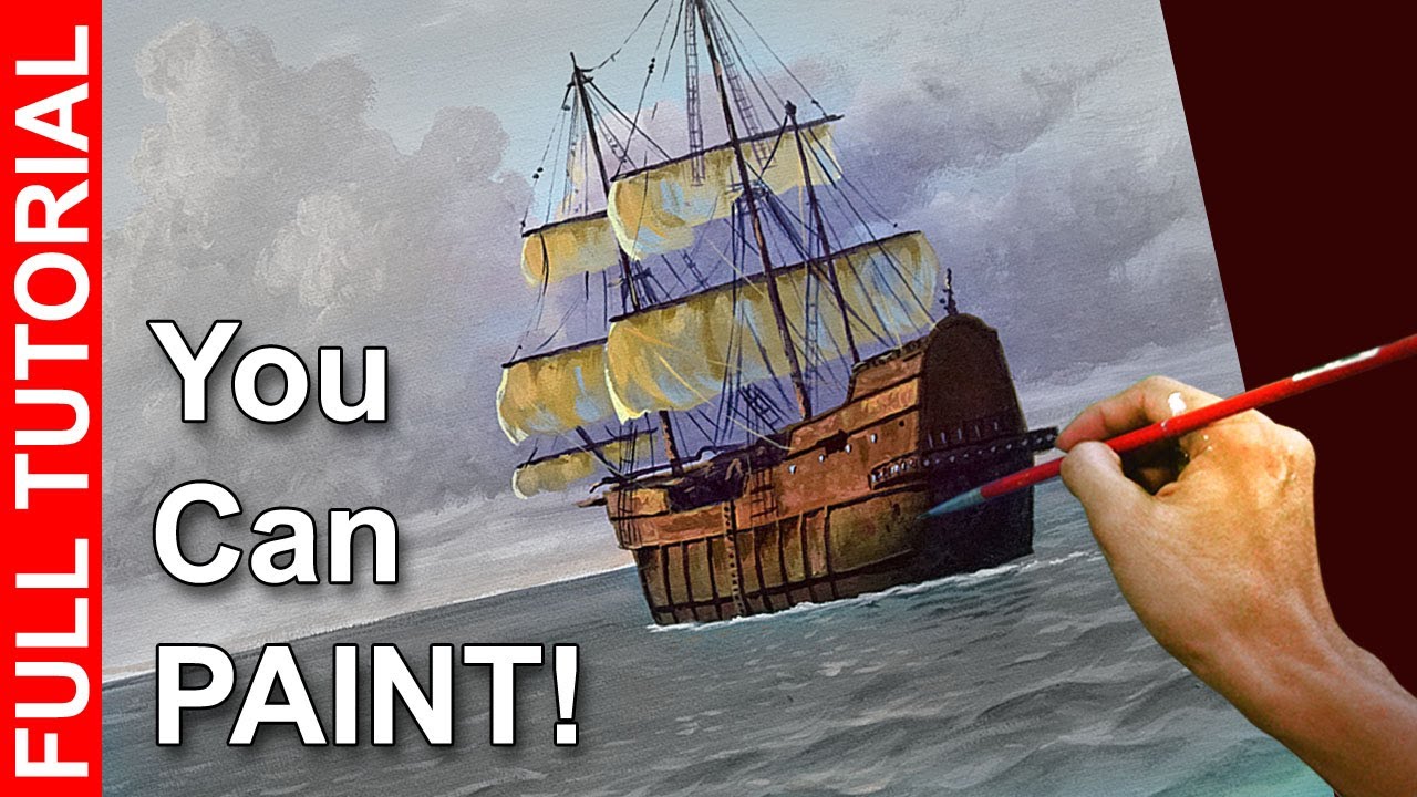 TUTORIAL | How to Paint Galleon Ship in Acrylics | JMLisondra