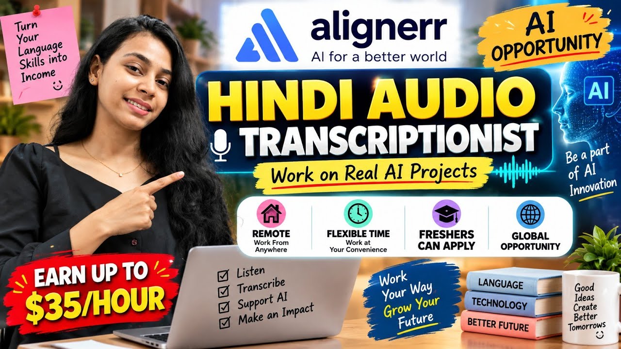 Work From Home Job 2026 🔥 Freshers Eligible | Part-Time AI Opportunity | Alignerr Hiring