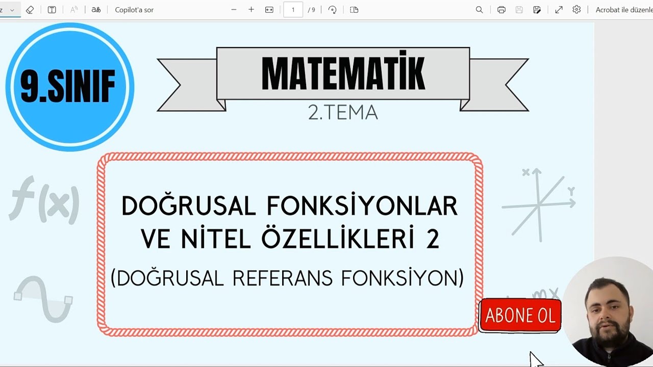 9.Sınıf Matematik (Yeni Müfredat) - Doğrusal Referans Fonksiyonu