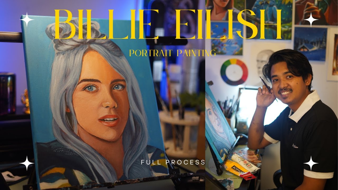 Billie Eilish Portrait Painting / Full process