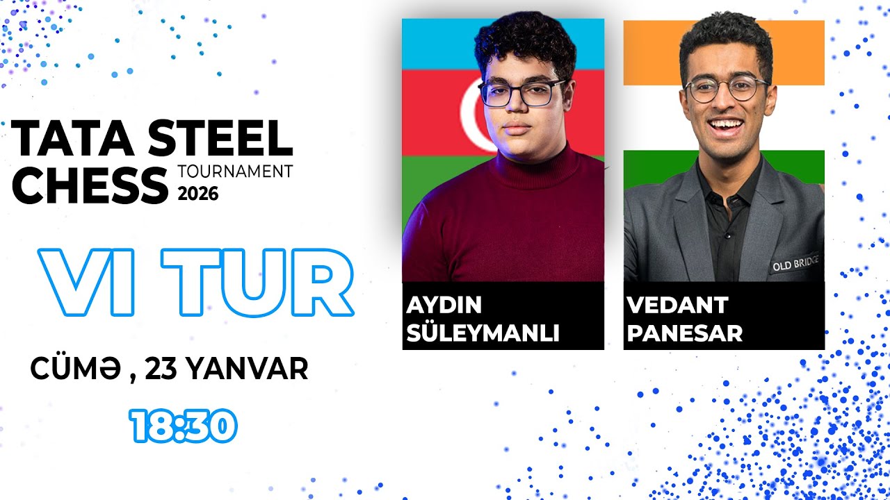 Lider Aydın Hindistanlı Şahmatçıya Qarşı!! | VI TUR | Tata Steel Chess 2026