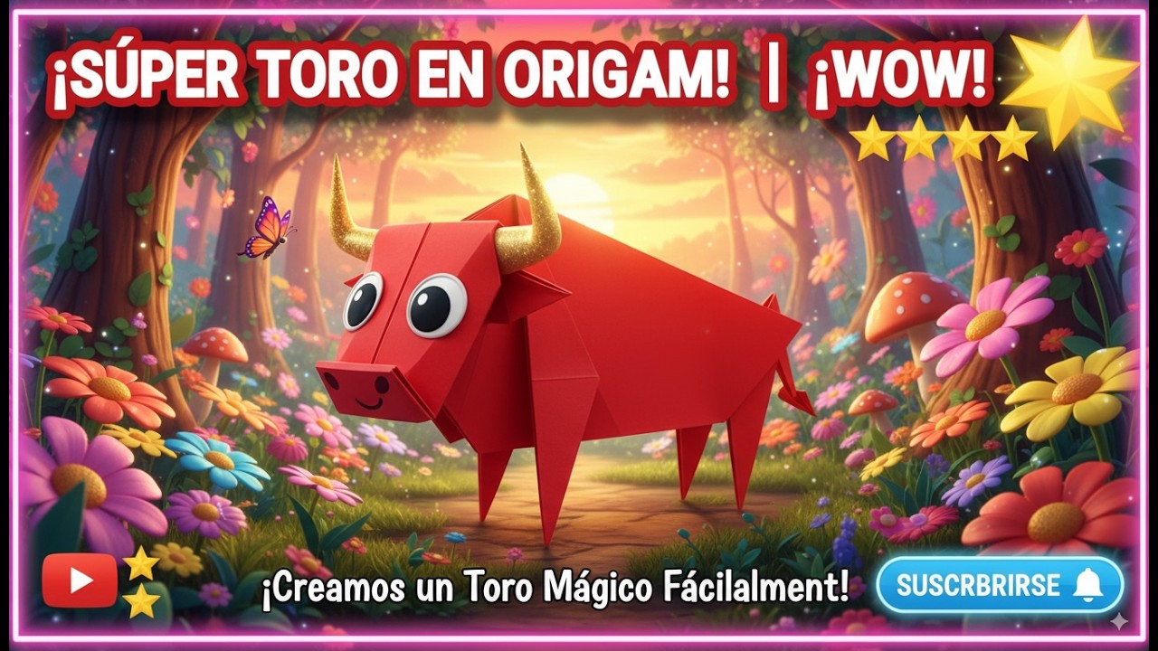 Toro de origami | C&oacute;mo hacer un toro de papel | Vaca de origami