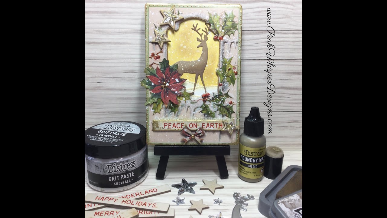 Tim Holtz Mixed Media Christmas w/ Foundry Wax, Grit Paste and Baseboards!