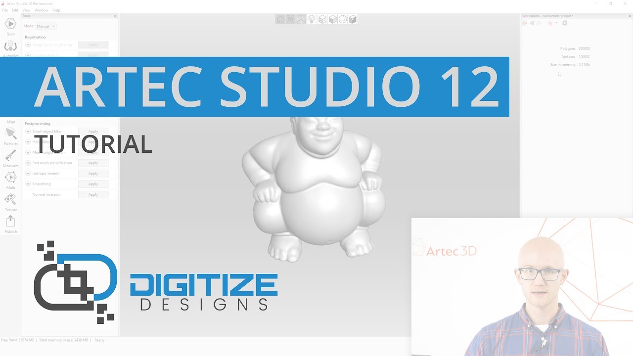 Manual 3D Scan Processing - Organic Objects - Artec Studio 12 Tutorial