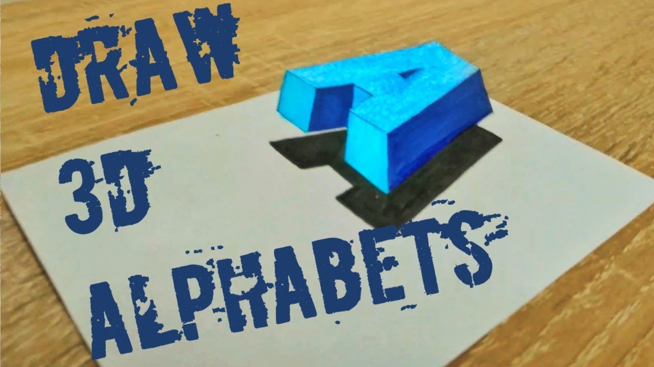 How to draw 3D letter A / 3D drawing tutorial - Anamorphic letter A (2019)