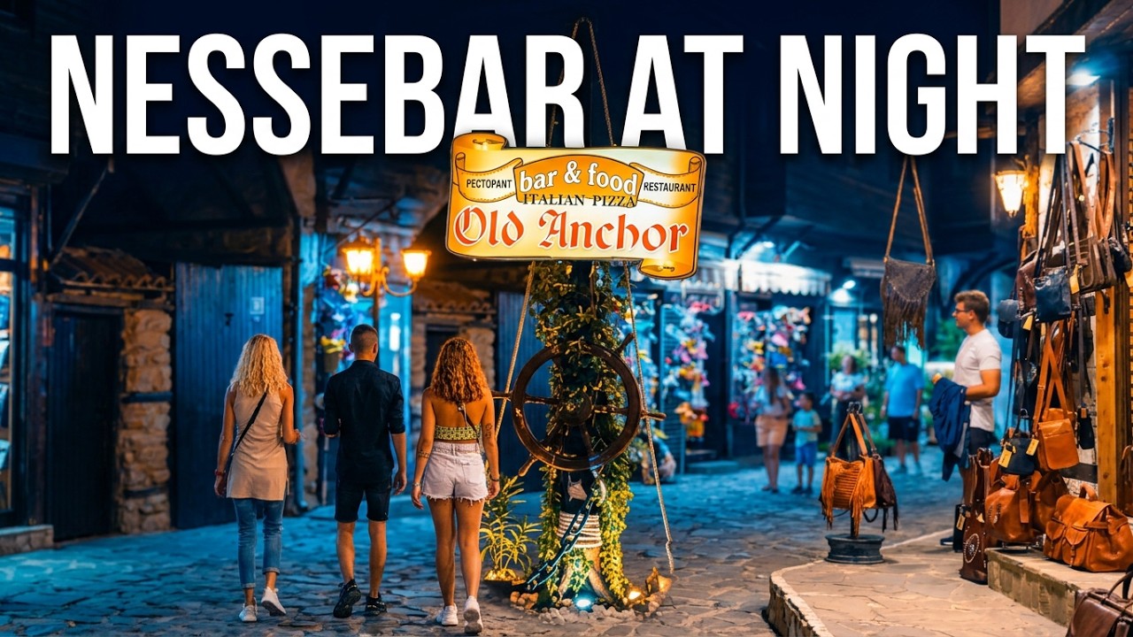 Nessebar Old Town at Night, Bulgaria
