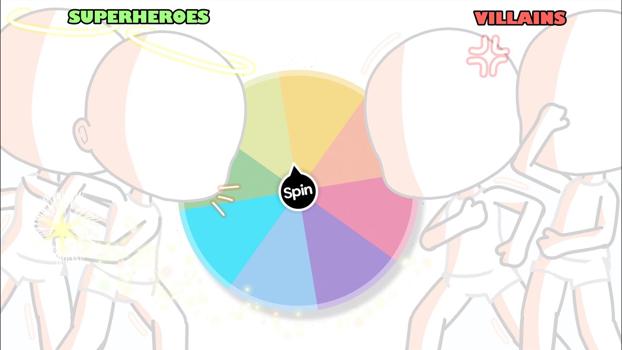 SUPERHEROES 🆚 VILLAINS | Spin the Wheel OC Challenge | [Gacha Club]  