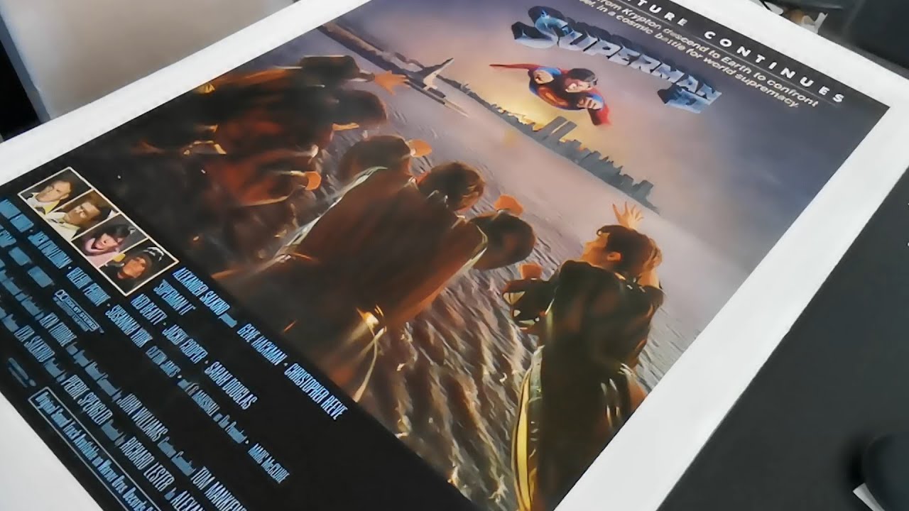 Linen backing Superman 2 folded poster