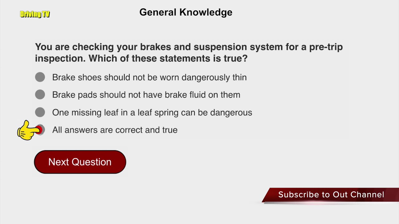 2020 CDL QUESTIONS GENERAL KNOWLEDGE EXAM #1/CDL PERMIT PRACTICE TEST