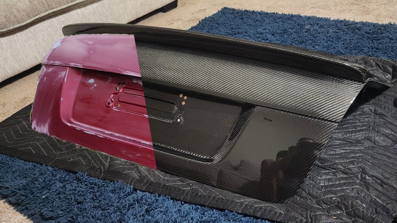 DIY Carbon Fiber Skinning/Wrapping Trunk With Multiple Pieces Tutorial - Pontiac G8 Trunk Part 1