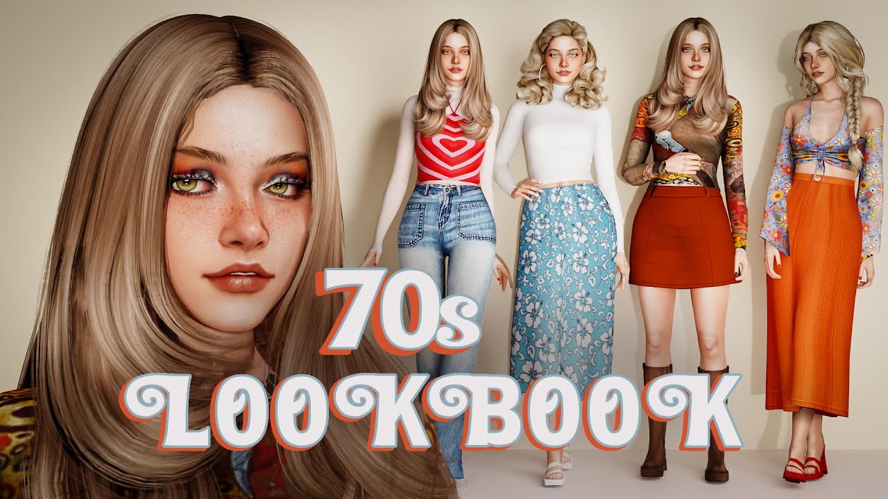 70s LOOKBOOK | Sims Based On Different Aesthetics | + CC List