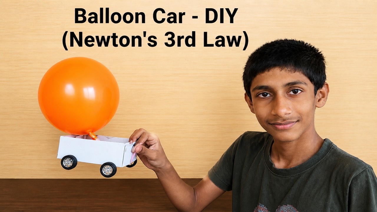 how to make newton third law working model - car balloon science project | DIY pandit