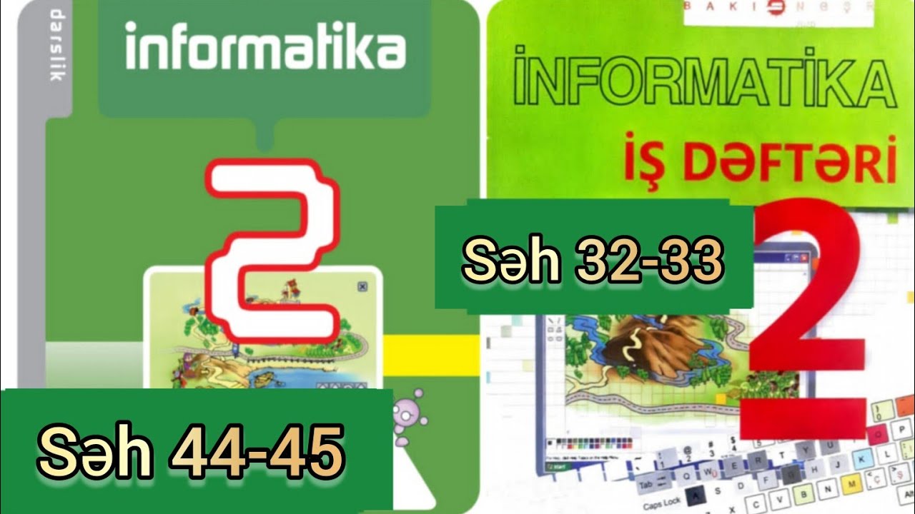 2-ci sinif İnformatika dərslik səh 44,45, İş dəftəri səh 32,33. Kompüter və onun hissələri