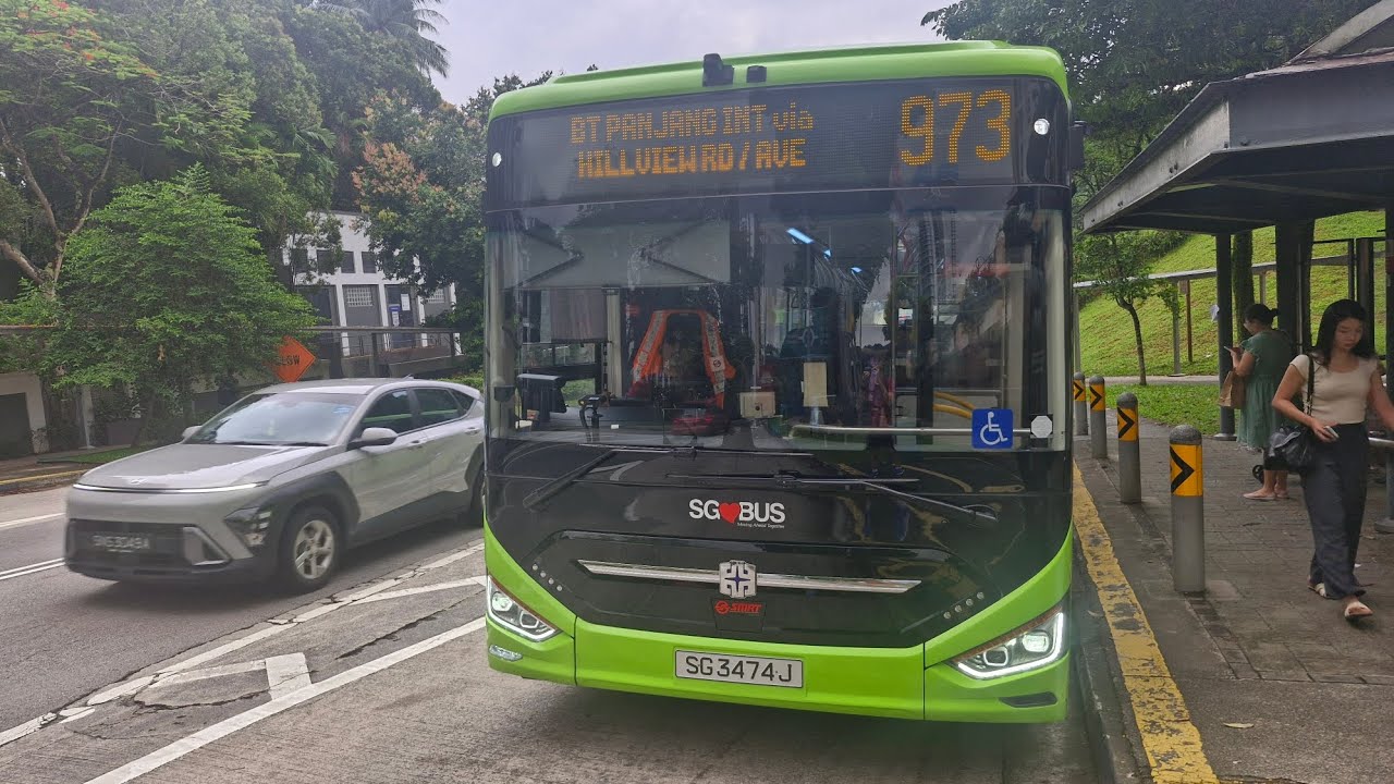 SMRT Bus Service 973 Zhongtong LCK6126EVG N12 SG3474J 