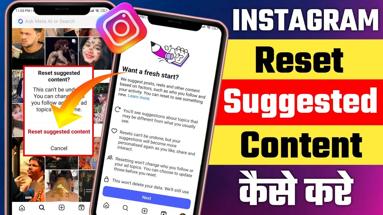 Instagram Reset Suggested Content Kaise Kare | How To Reset Instagram Feed Explore Reels Page