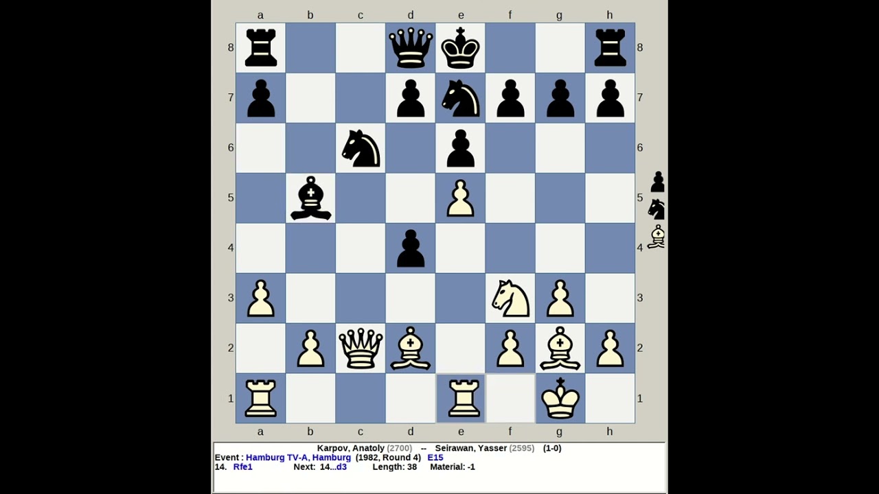 Karpov, Anatoly vs Seirawan, Yasser | Hamburg TV A Chess 1982, Germany