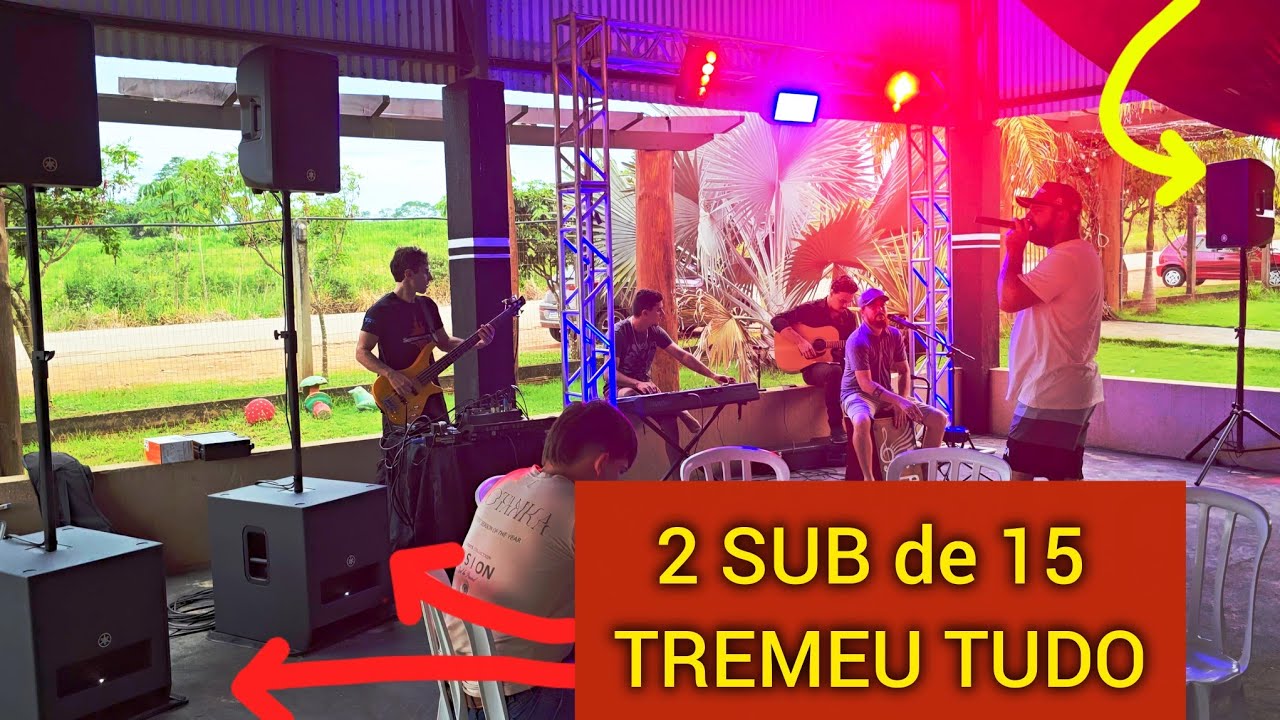 P.A de Som ATIVO YAMAHA com MÚSICA ao VIVO  em salão com ZINCO! 