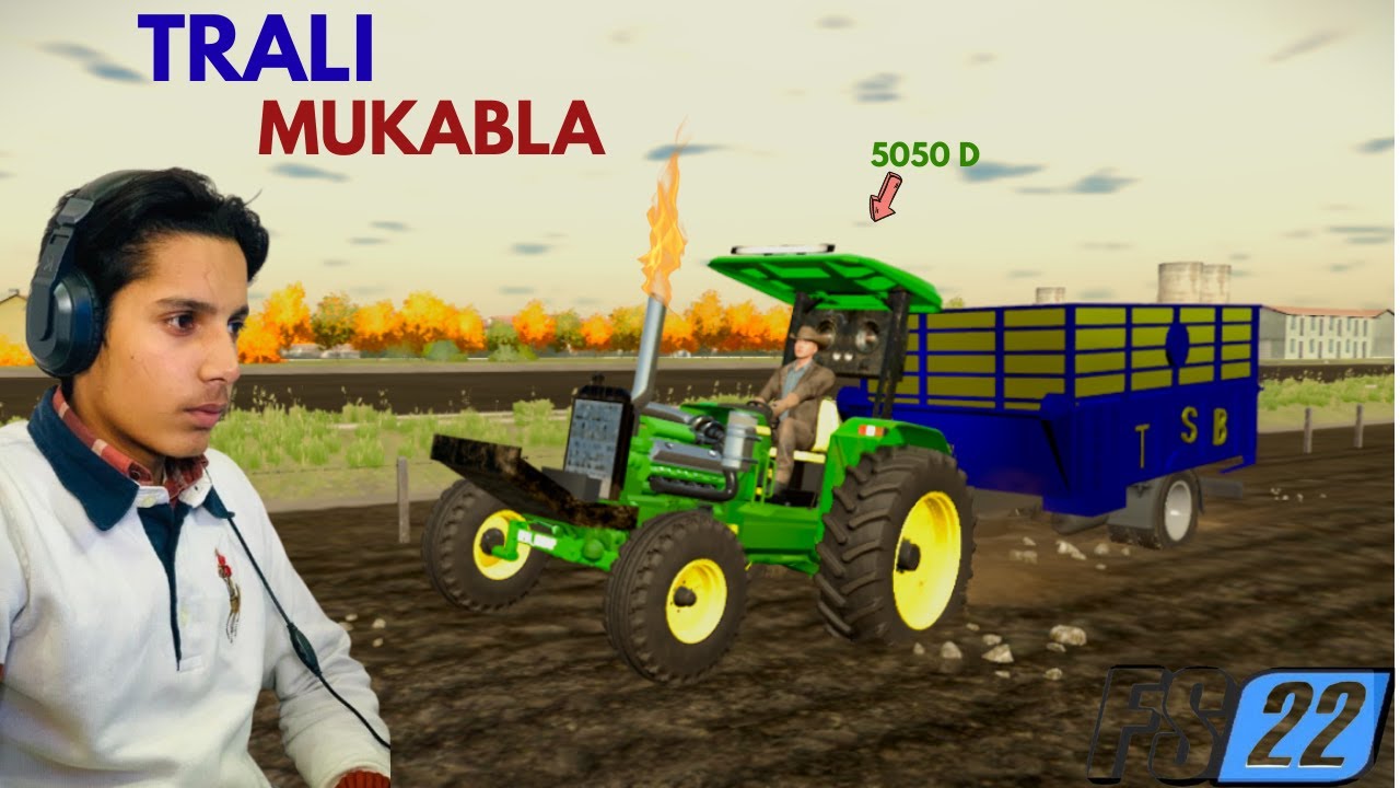 John Deere 5050D FS22 trolley mukabla full bhari trolley power test kaun jeetega 🔥🚜😱