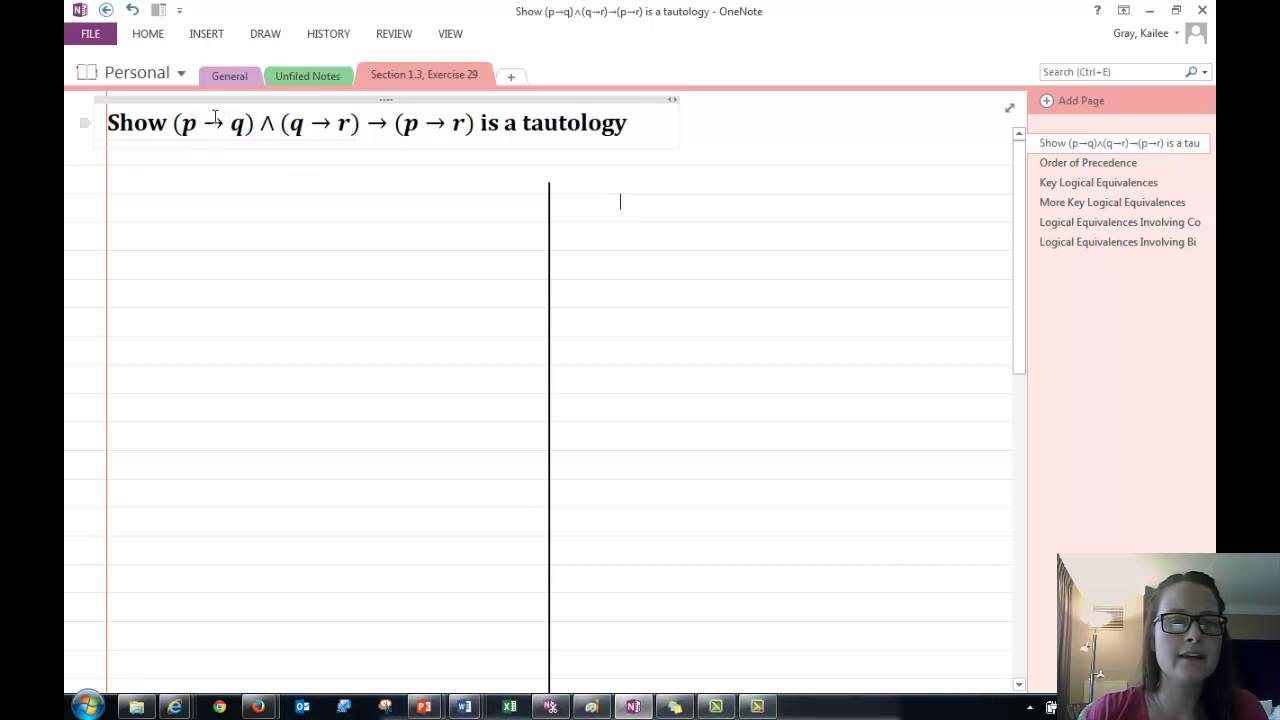 set up for proving logical equivalence