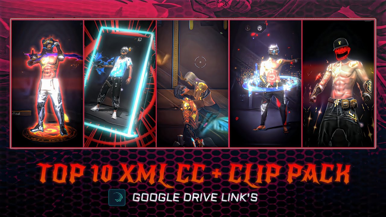 FREE FIRE TOP 10 XML CC + КЛИПЫ | ( G - DRIVE ) 🔥| НАБОР КЛИПОВ FREE FIRE | ТОП 10 КЛИПОВ С ЭМОЦИ...