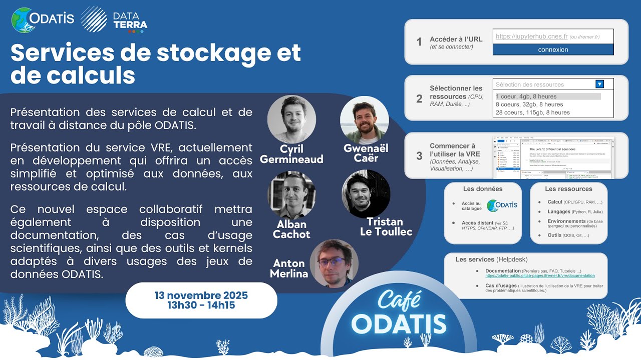 CaféODATIS #3 : HPC VRE: des services de stockage et calculs