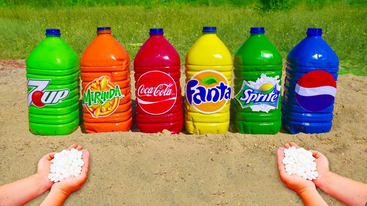 Эксперимент: Coca Cola, Fanta, Mirinda, Sprite, Pepsi, 7Up против Ментоса