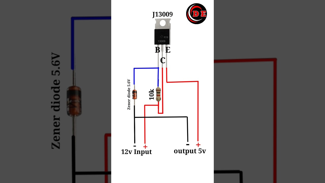 J13009 Transistor // Voltage regulator 12v to 5v // #electric #shorts #voltage