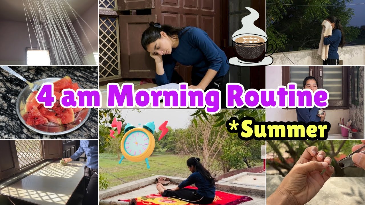 4 am Productive Morning Routine #summer #morning #school