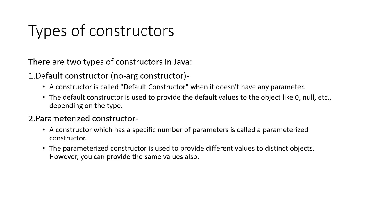 Constructors in java || Defult constructor || parameterized constructor || copy constructor
