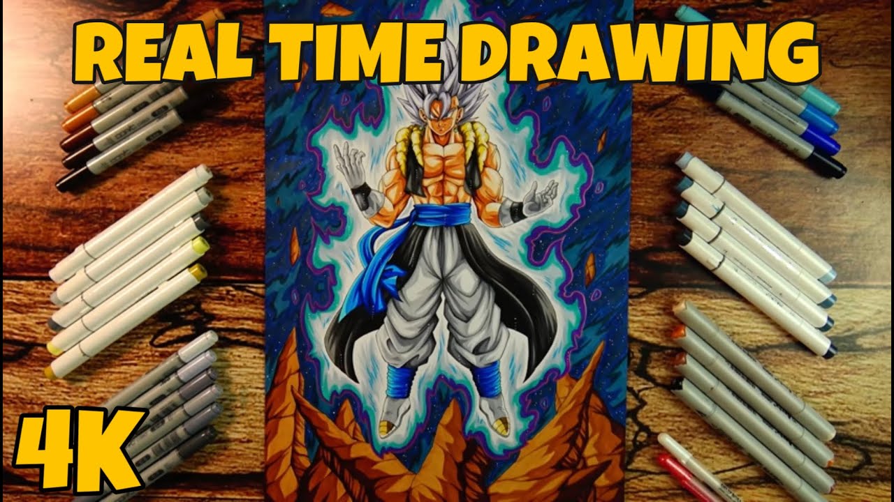 Drawing GOGITO in Real Time (Gogeta & Vegito Fusion) | 4K